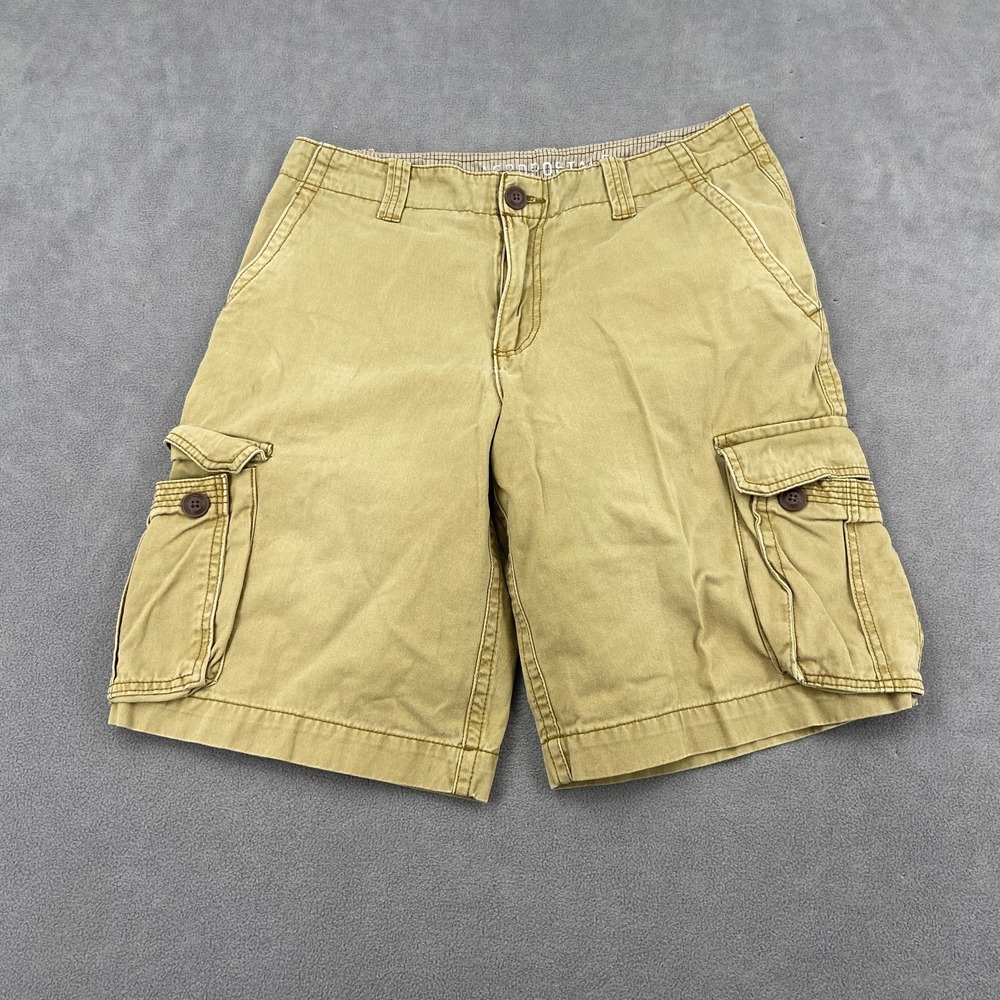 Vintage‎ Y2K Aeropostale Cargo Shorts Mens 32 Khaki Utility Pockets Flat Front